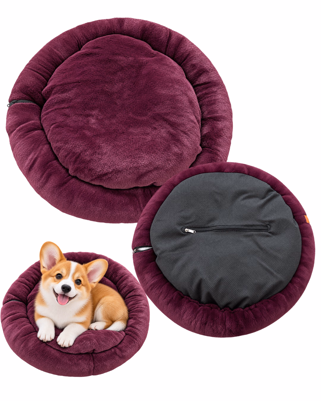 Ultra Soft Round Donut Pet Bed for Dogs & Cats